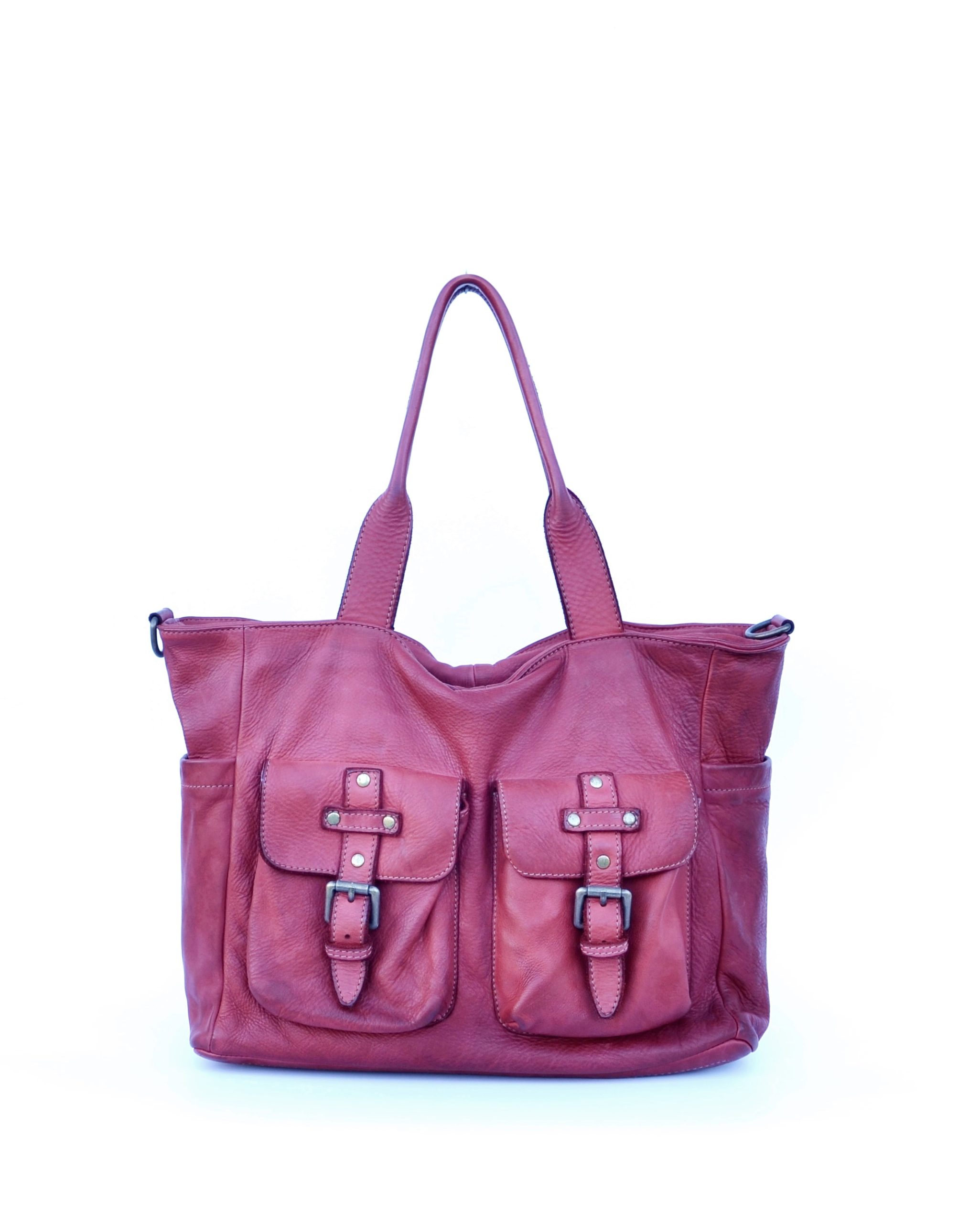 Grande Shopper in pelle vintage con tasche Montini Bags
